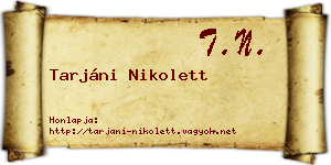 Tarjáni Nikolett névjegykártya