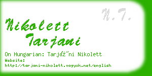 nikolett tarjani business card